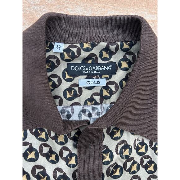 100 % Authentic Dolce & Gabbana Men's Printed Button Up Shirt Size 15 (IT 38) - Picture 2 of 6